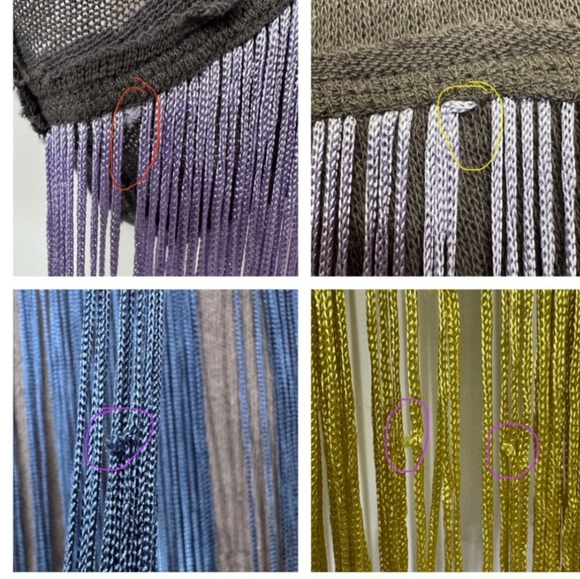 Free People Fringe Top Slouchy Ombre Tassel Short Sleeve Washed Black Gray New - Picture 5 of 7